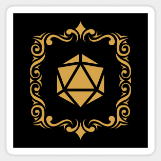 Bordered Tribal Polyhedral D20 Dice Tabletop RPG Gaming Sticker